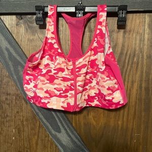 Pink camo sports bra